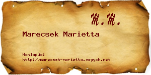 Marecsek Marietta névjegykártya